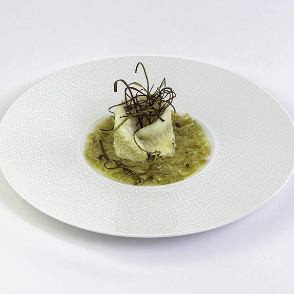 Product - Sogliola con Ca’ Briolu accompagnati da porri stufati e fritti     